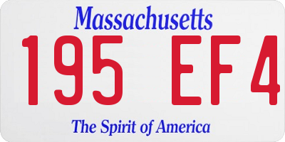 MA license plate 195EF4
