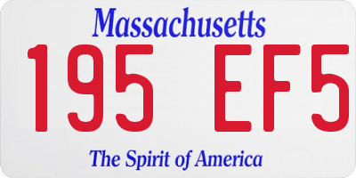 MA license plate 195EF5