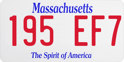 MA license plate 195EF7