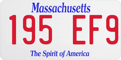 MA license plate 195EF9