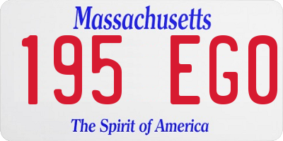 MA license plate 195EG0