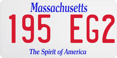 MA license plate 195EG2