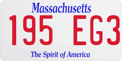 MA license plate 195EG3