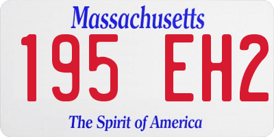 MA license plate 195EH2