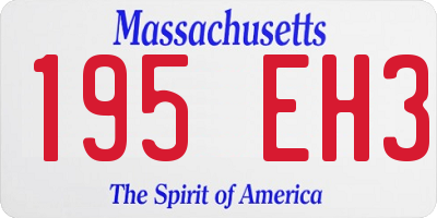 MA license plate 195EH3