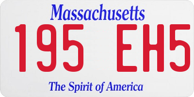MA license plate 195EH5