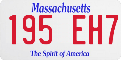 MA license plate 195EH7