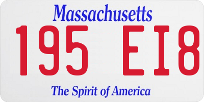 MA license plate 195EI8