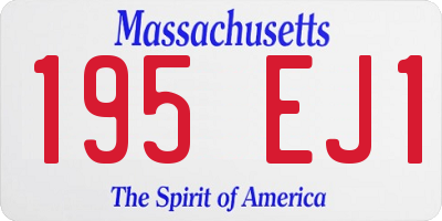 MA license plate 195EJ1
