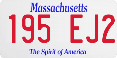 MA license plate 195EJ2