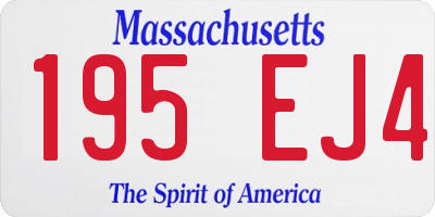 MA license plate 195EJ4
