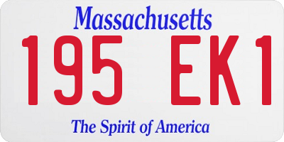 MA license plate 195EK1