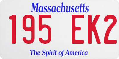 MA license plate 195EK2
