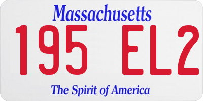 MA license plate 195EL2
