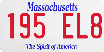 MA license plate 195EL8