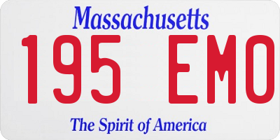 MA license plate 195EM0