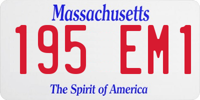 MA license plate 195EM1