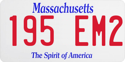 MA license plate 195EM2