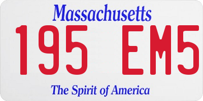 MA license plate 195EM5