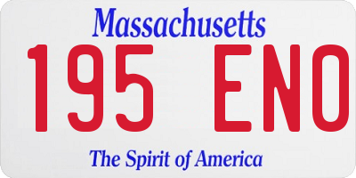 MA license plate 195EN0