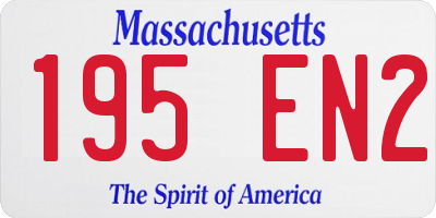 MA license plate 195EN2