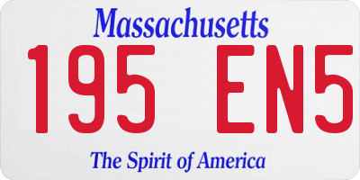 MA license plate 195EN5