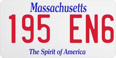 MA license plate 195EN6