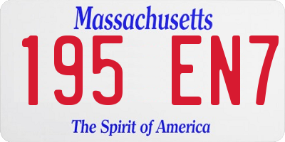MA license plate 195EN7