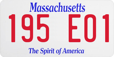 MA license plate 195EO1