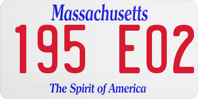 MA license plate 195EO2