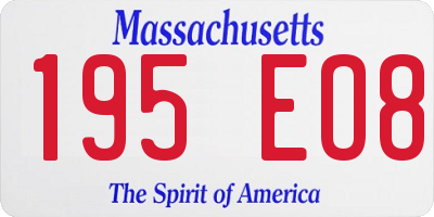 MA license plate 195EO8