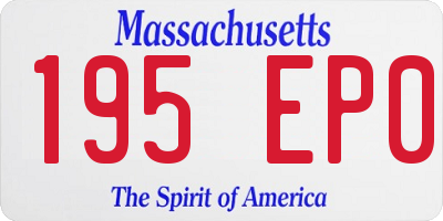MA license plate 195EP0