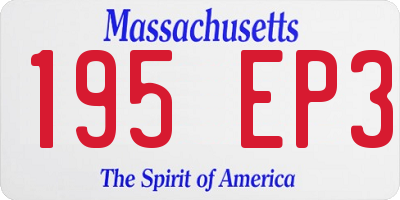 MA license plate 195EP3