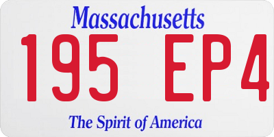 MA license plate 195EP4