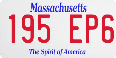 MA license plate 195EP6