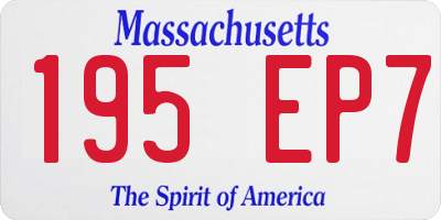 MA license plate 195EP7