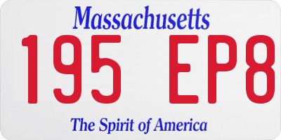 MA license plate 195EP8