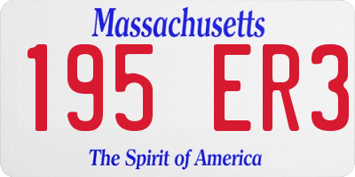 MA license plate 195ER3