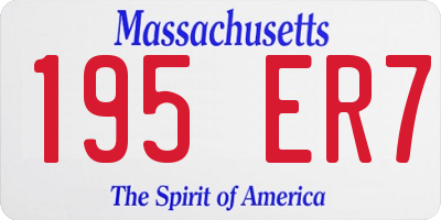 MA license plate 195ER7
