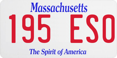 MA license plate 195ES0