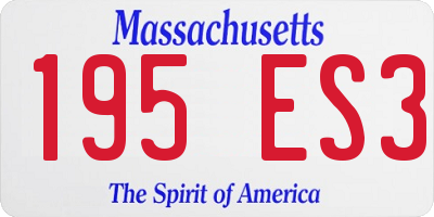 MA license plate 195ES3