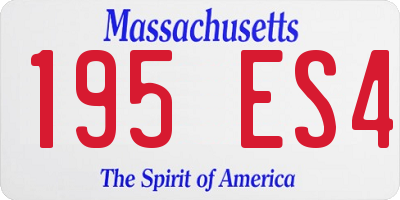 MA license plate 195ES4