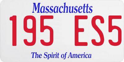 MA license plate 195ES5