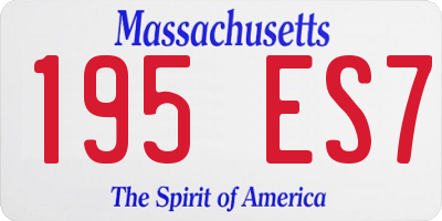 MA license plate 195ES7