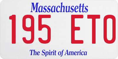 MA license plate 195ET0