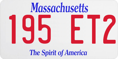 MA license plate 195ET2