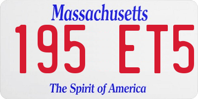 MA license plate 195ET5