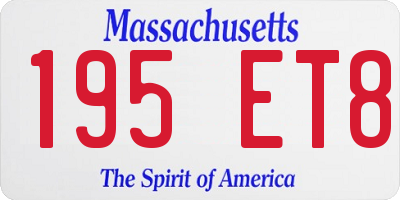 MA license plate 195ET8