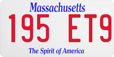 MA license plate 195ET9