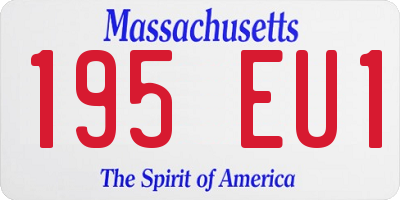 MA license plate 195EU1